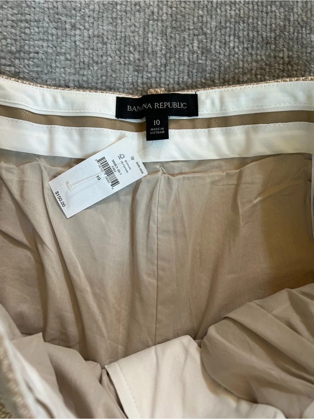 NWT Banana Republic Norfolk Wide-Leg High-Rise Linen-Cotton Pants, Size 10